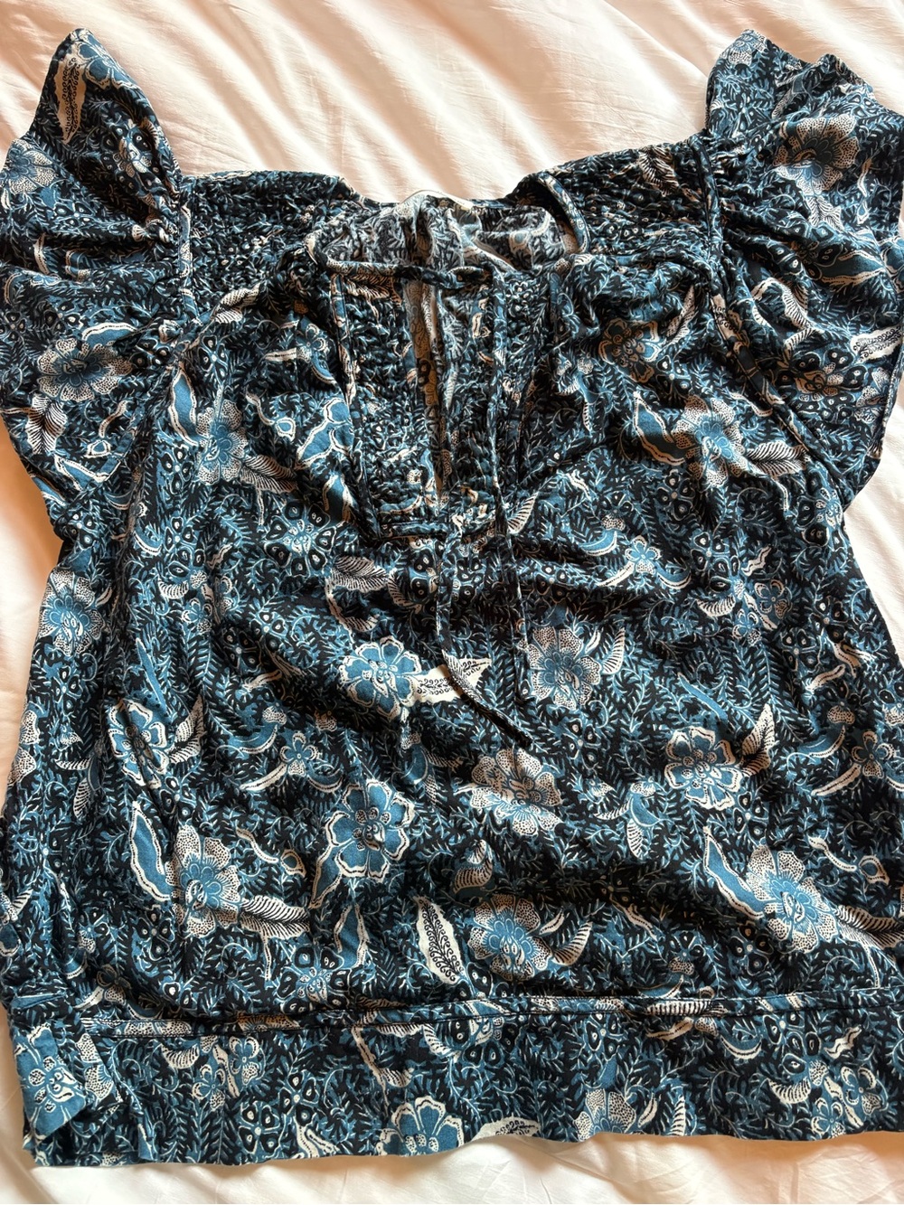 Ulla Johnson Floral Print Flutter Sleeve